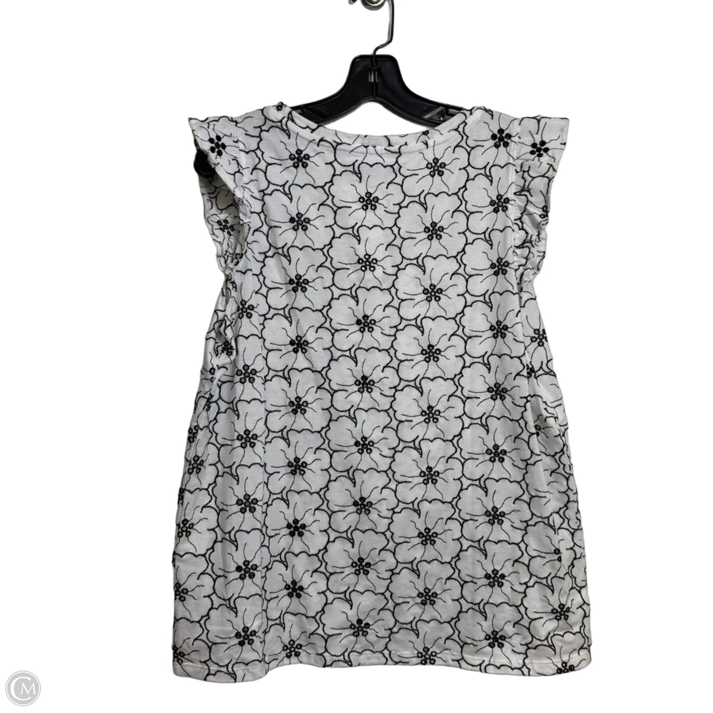 Top Short Sleeve By Loft In Black & White, Size: L