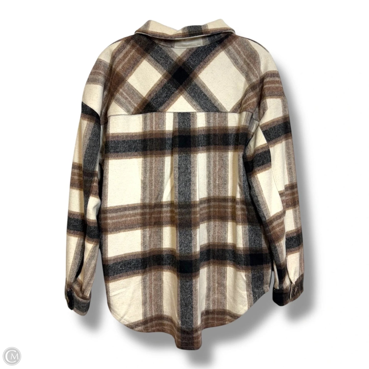 Jacket Shirt By Blu Pepper In Brown, Size: S