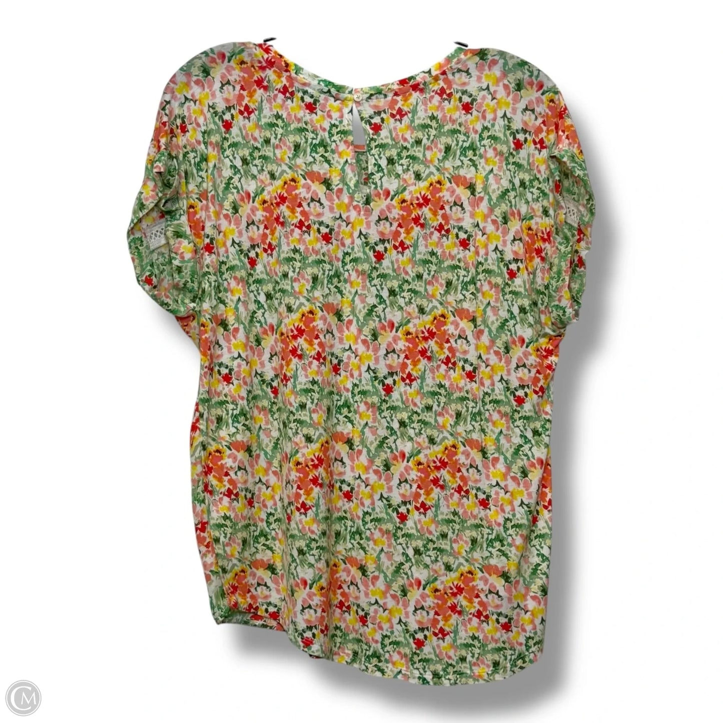 Top Short Sleeve By Loft In Floral Print, Size: M