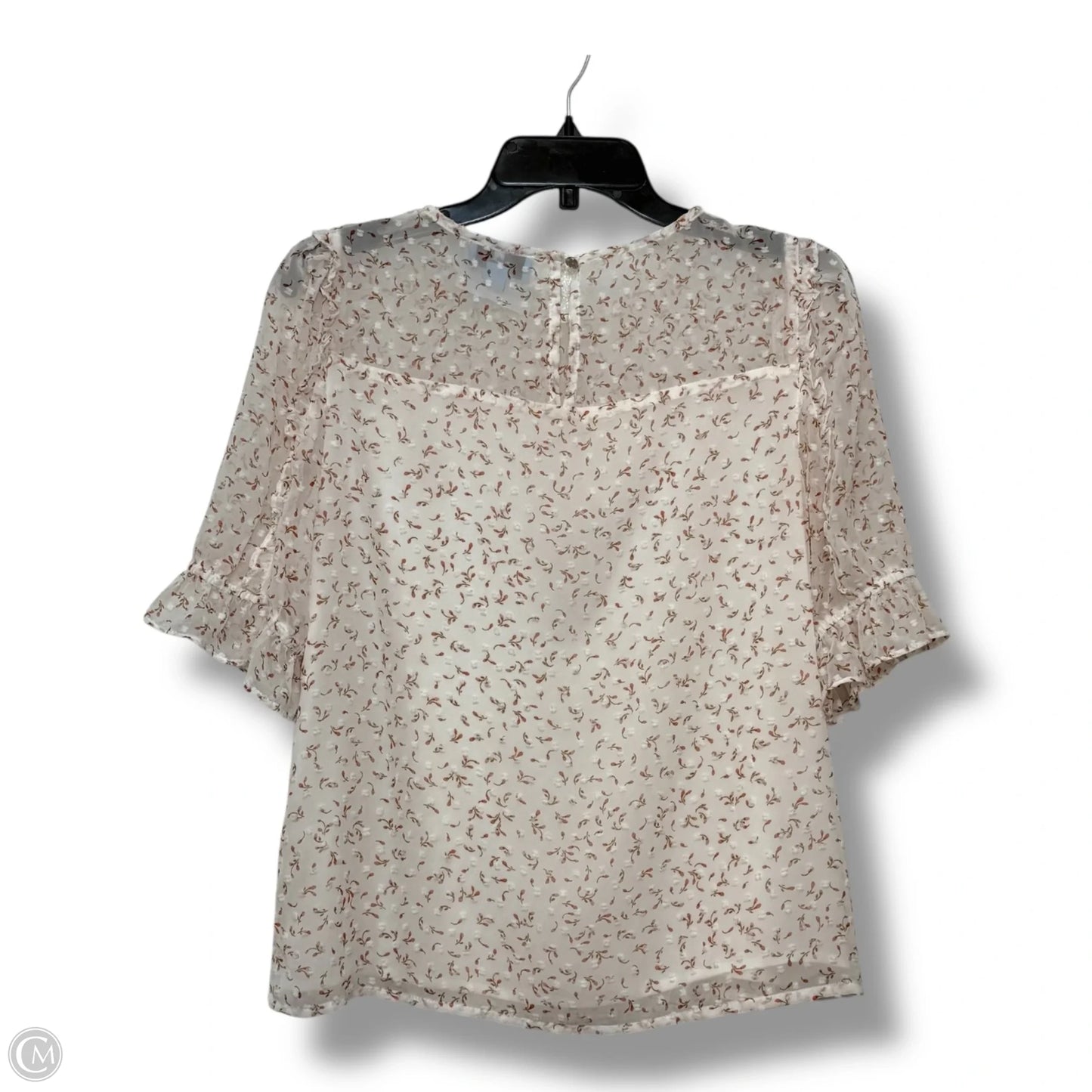 Top Short Sleeve By Cece In White, Size: M