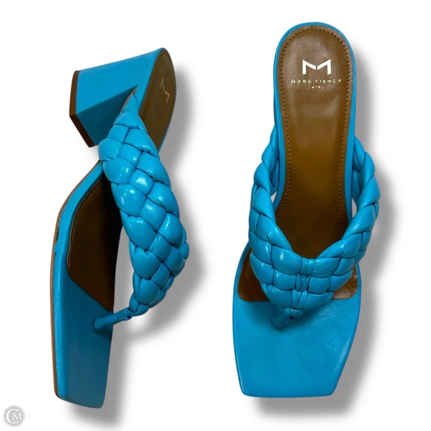 Sandals Heels Block By Marc Fisher In Blue, Size: 8