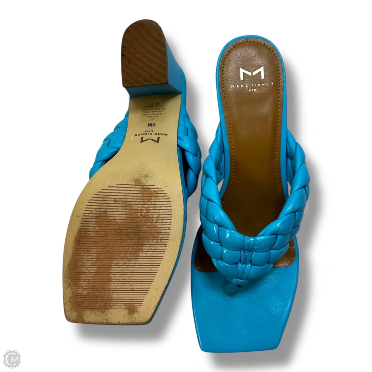 Sandals Heels Block By Marc Fisher In Blue, Size: 8