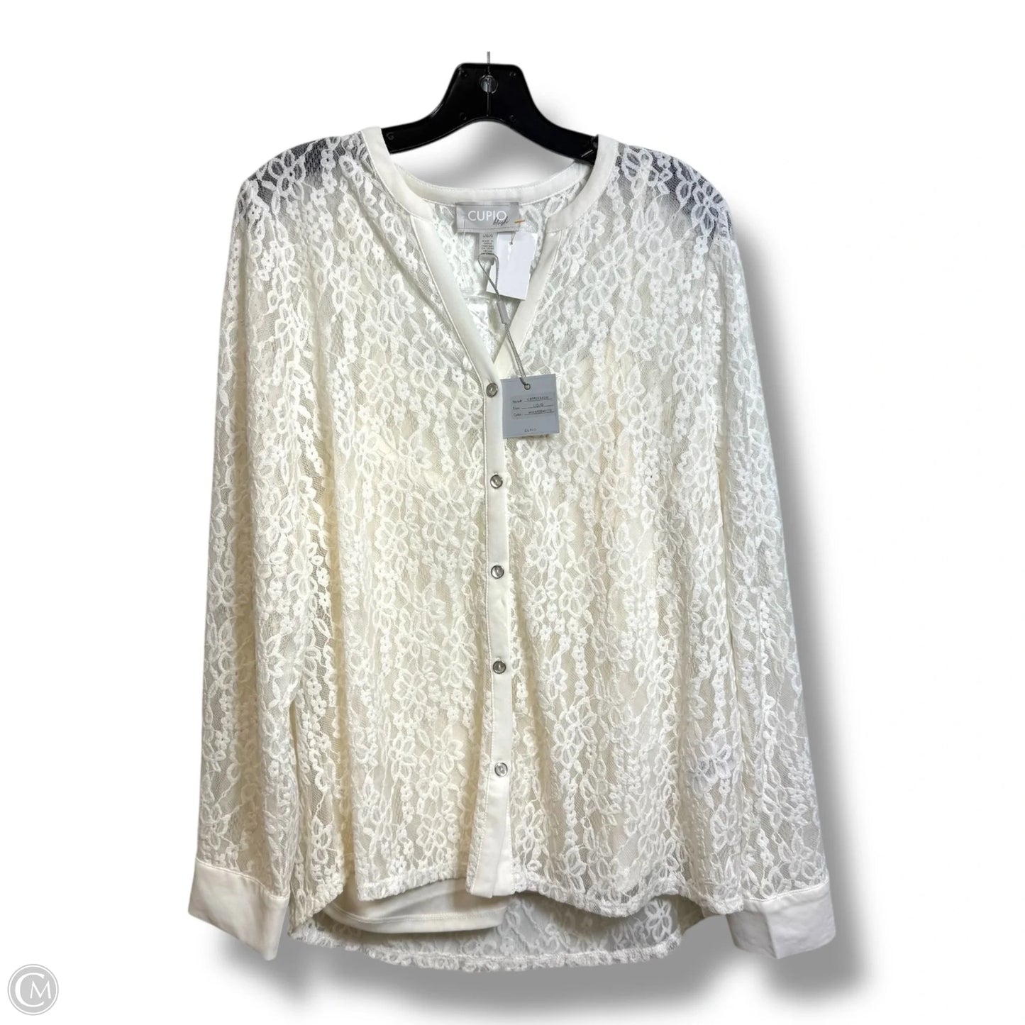 Top Long Sleeve By Cupio In White, Size: L