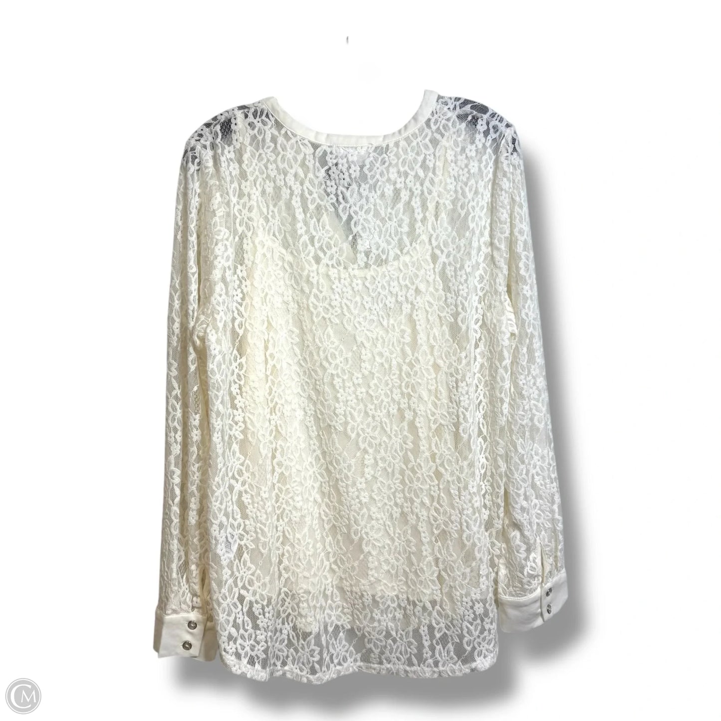 Top Long Sleeve By Cupio In White, Size: L