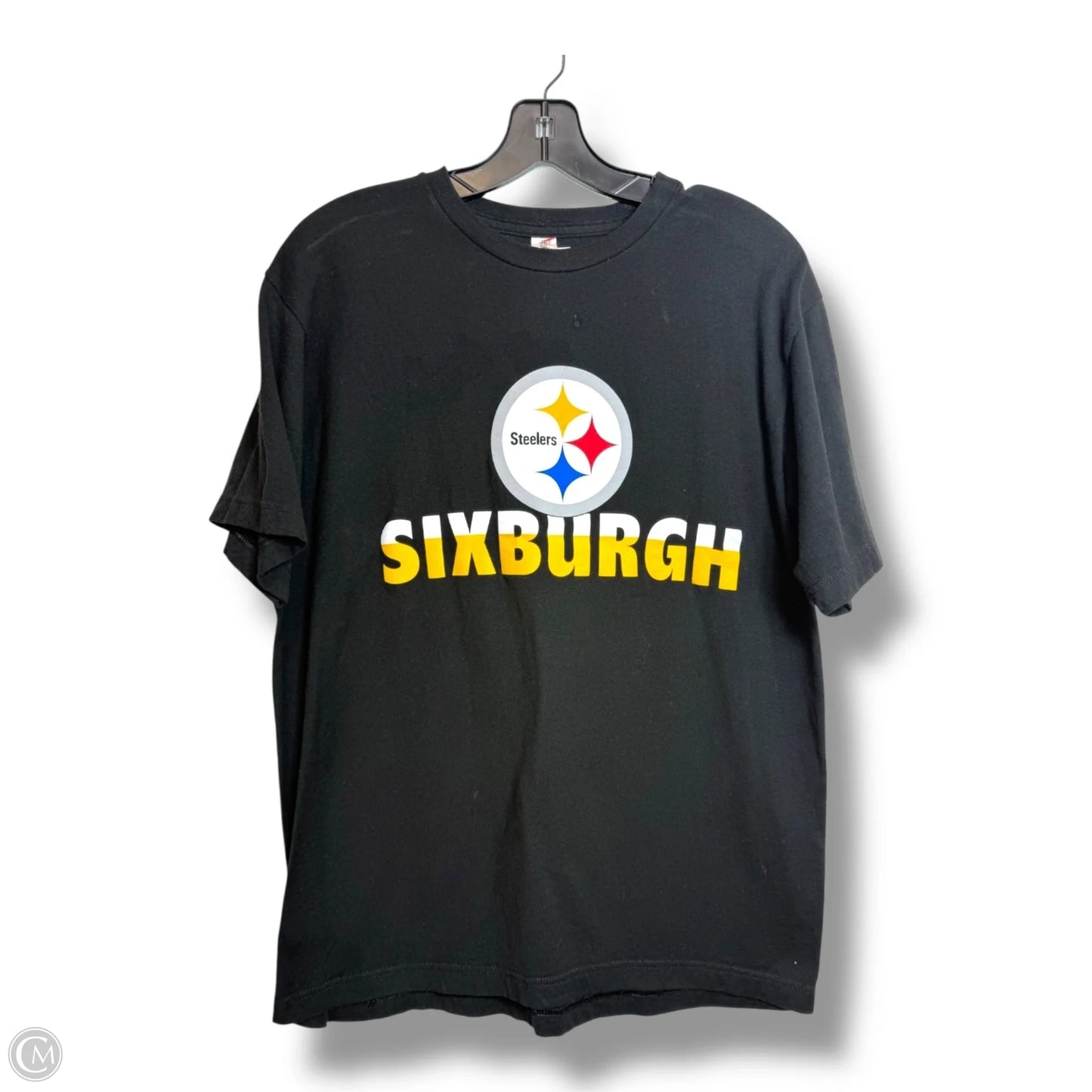 Pittsburgh Steelers Top Short Sleeve Basic By Clothes Mentor In Black, Size: L