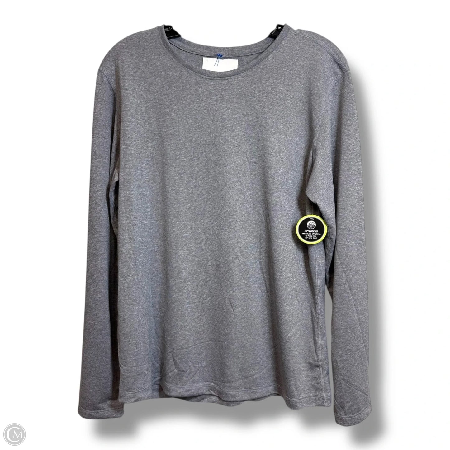 Athletic Top Long Sleeve Collar By Athletic Works In Grey