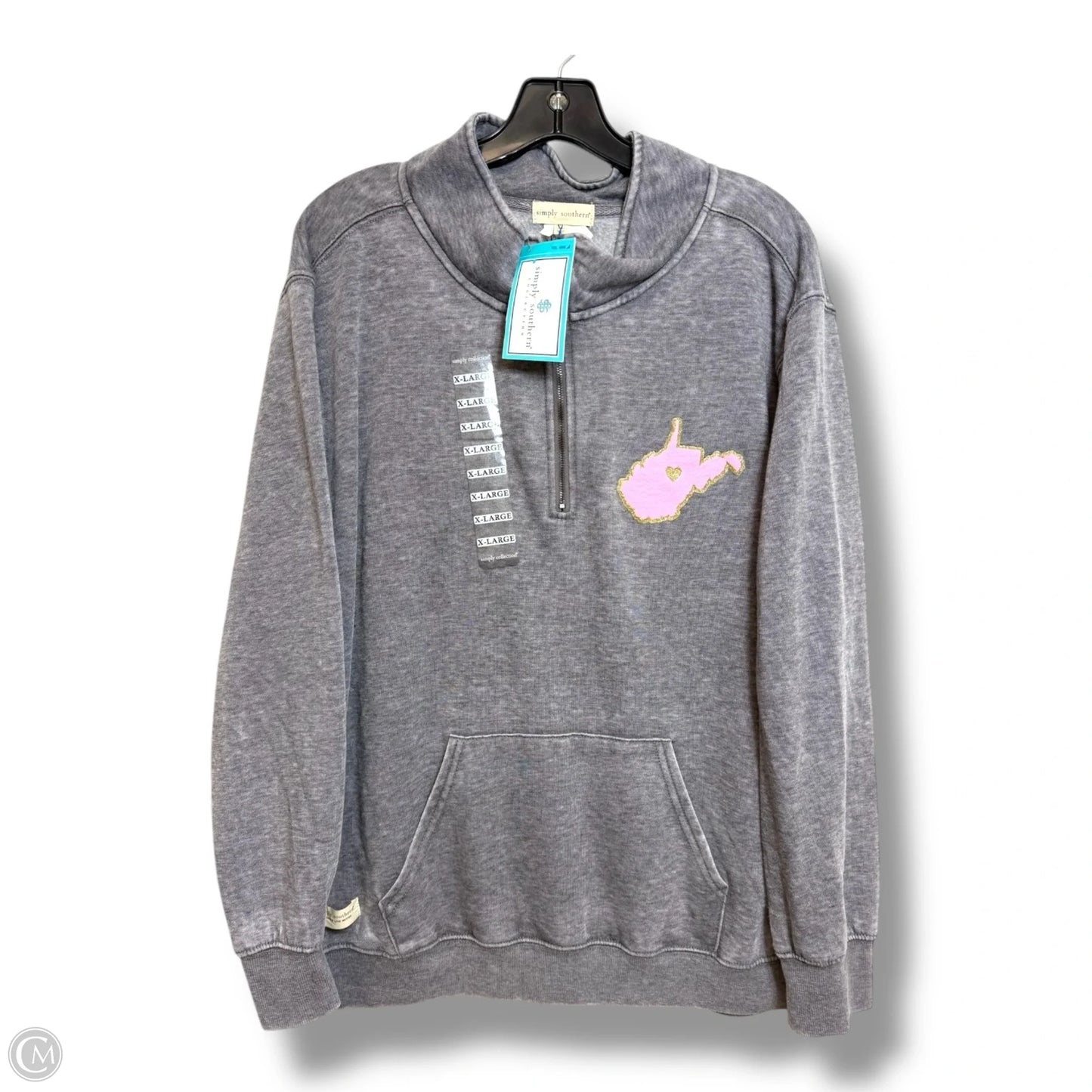 Sweatshirt Collar By Simply Southern In Grey, Size: Xl
