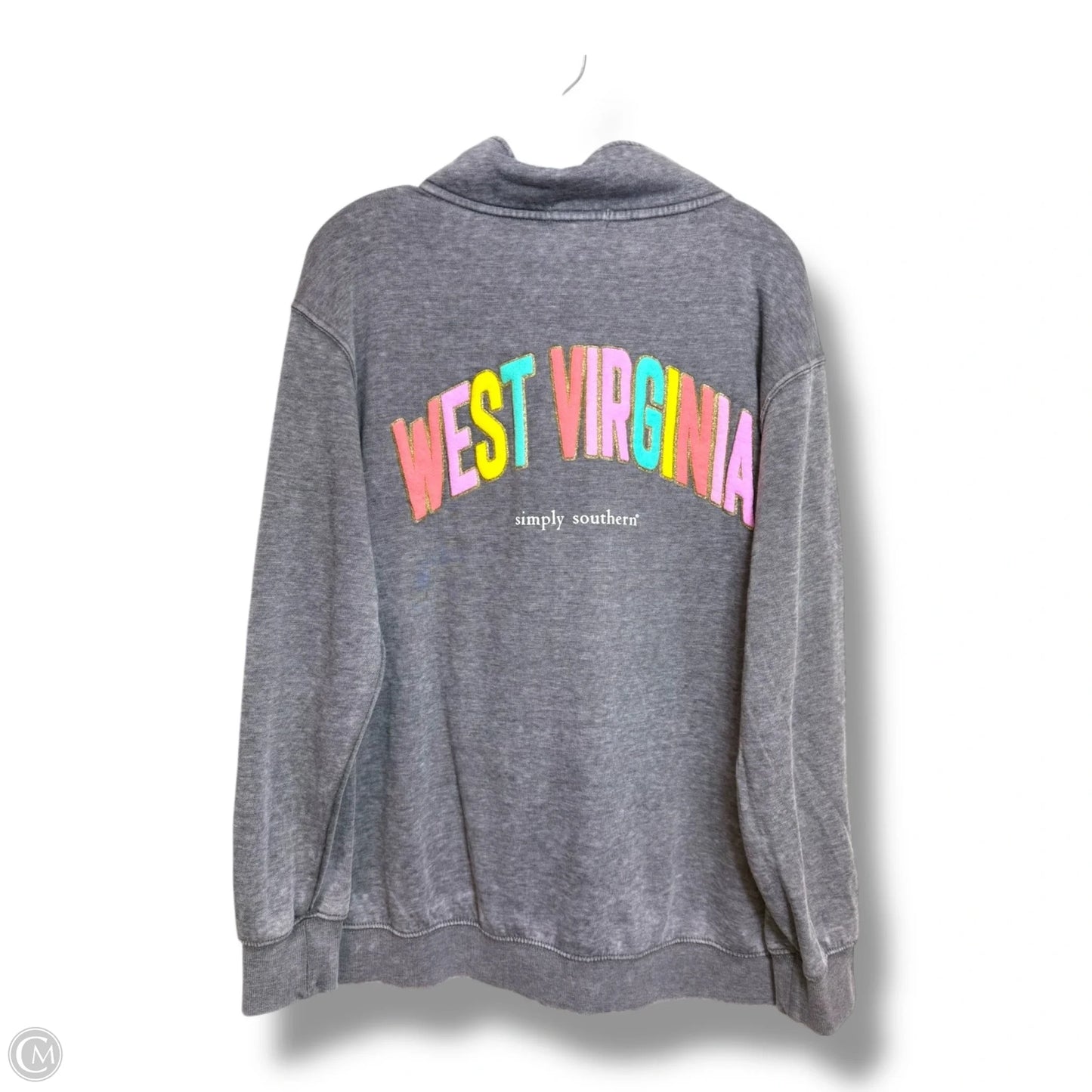 Sweatshirt Collar By Simply Southern In Grey, Size: Xl