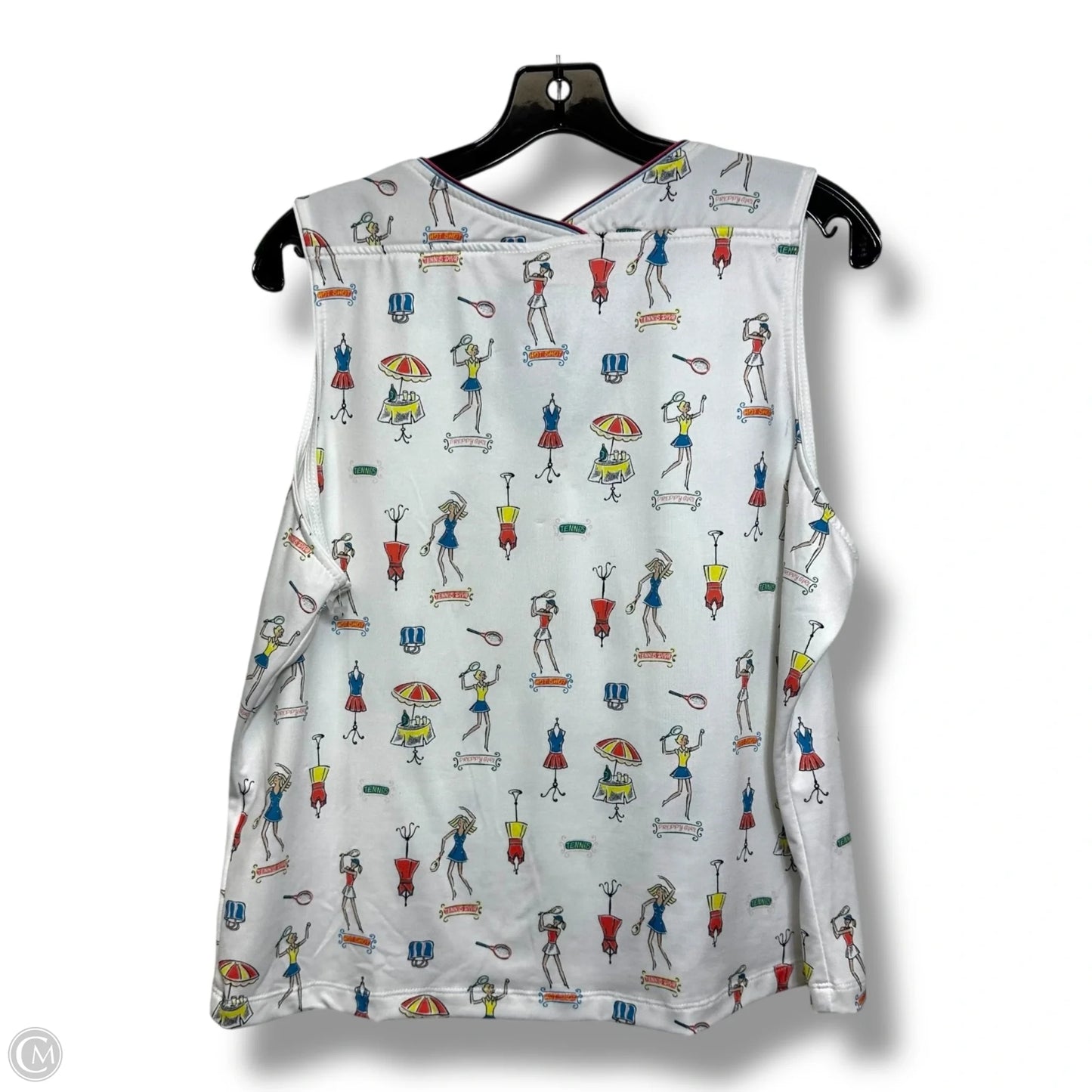 Tennis Top Sleeveless By Clothes Mentor In White, Size: Xxl