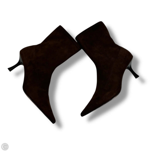 Boots Ankle Heels By Ann Taylor In Brown, Size: 9.5