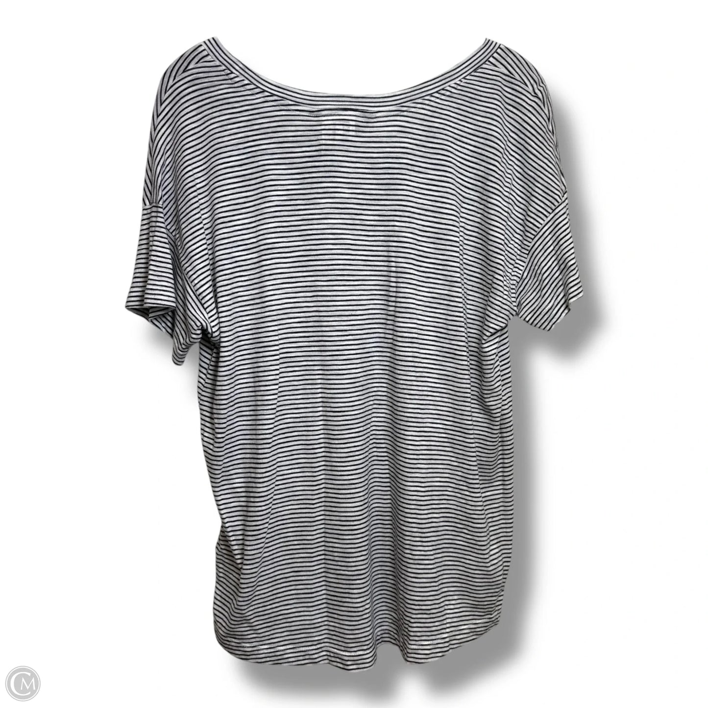 Top Short Sleeve By Calvin Klein In Striped Pattern, Size: M