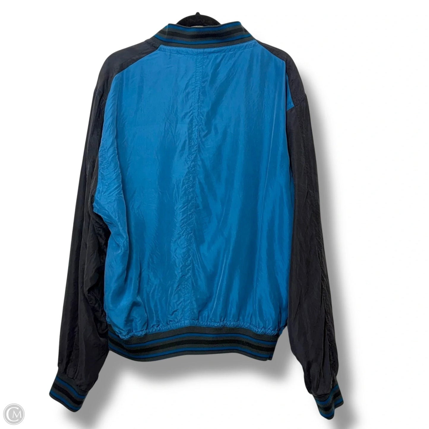 Silk Jacket Luxury Designer By Dior In Blue, Size: Xl