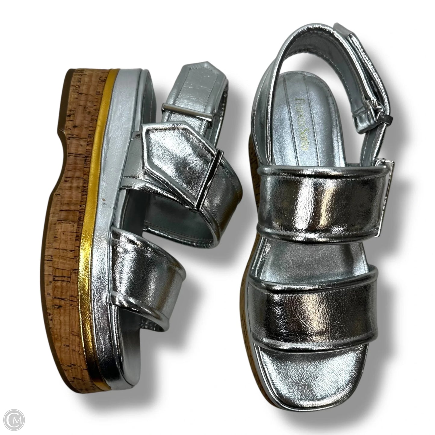 Sandals Flats By Franco Sarto In Silver, Size: 7