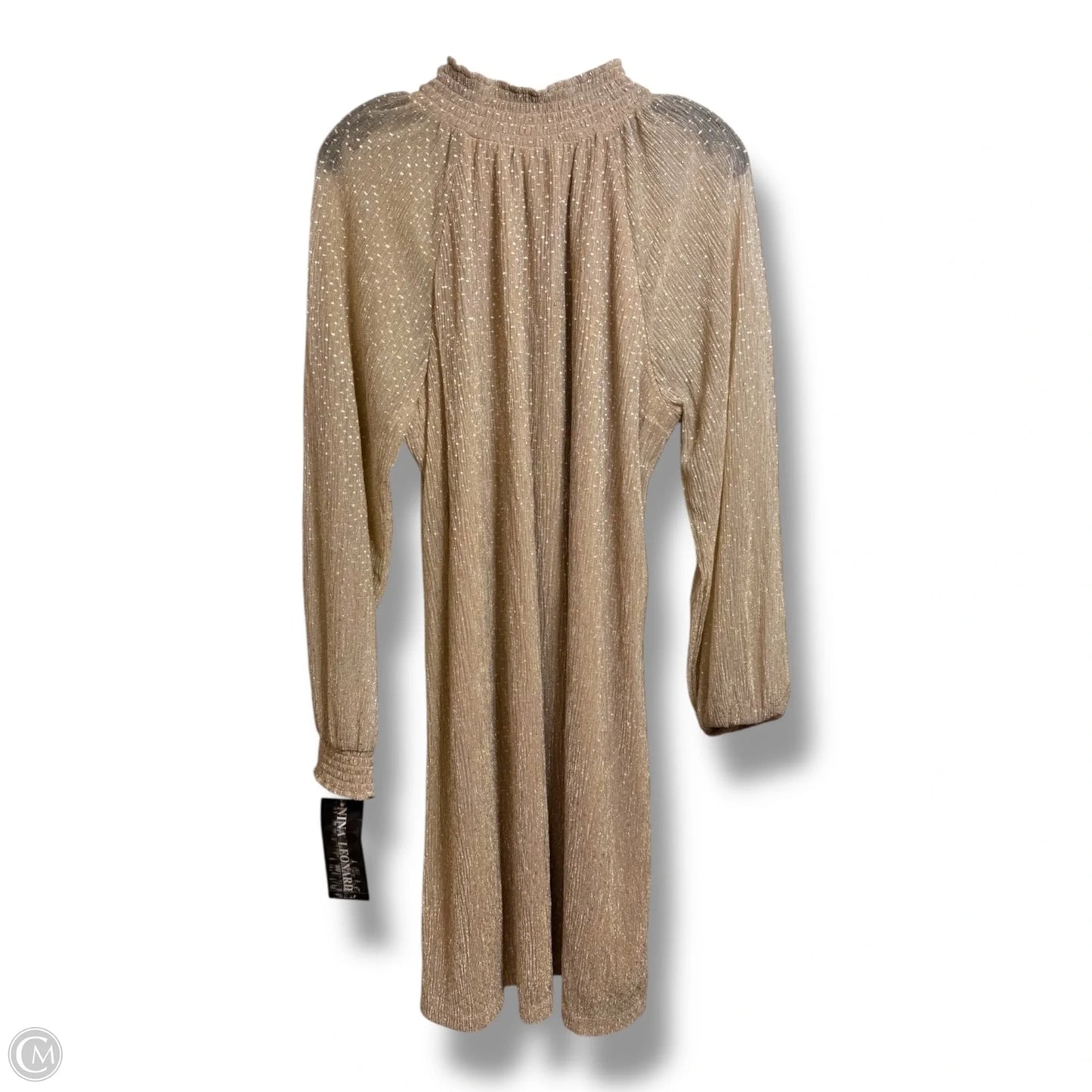 Dress Casual Short By Nina Leonard In Gold, Size: L