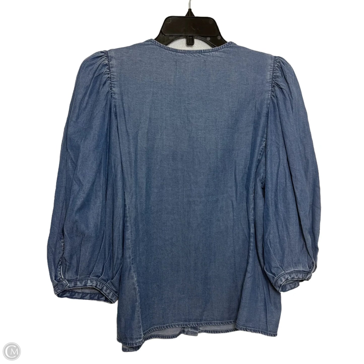 Top 3/4 Sleeve By Madewell In Blue Denim, Size: S