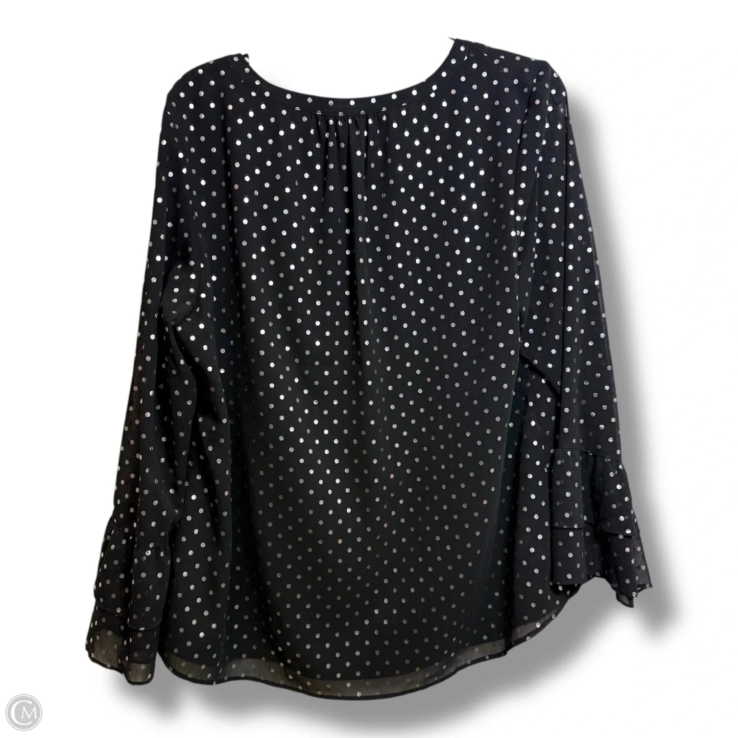 Top Long Sleeve By Talbots In Polkadot Pattern, Size: Xl
