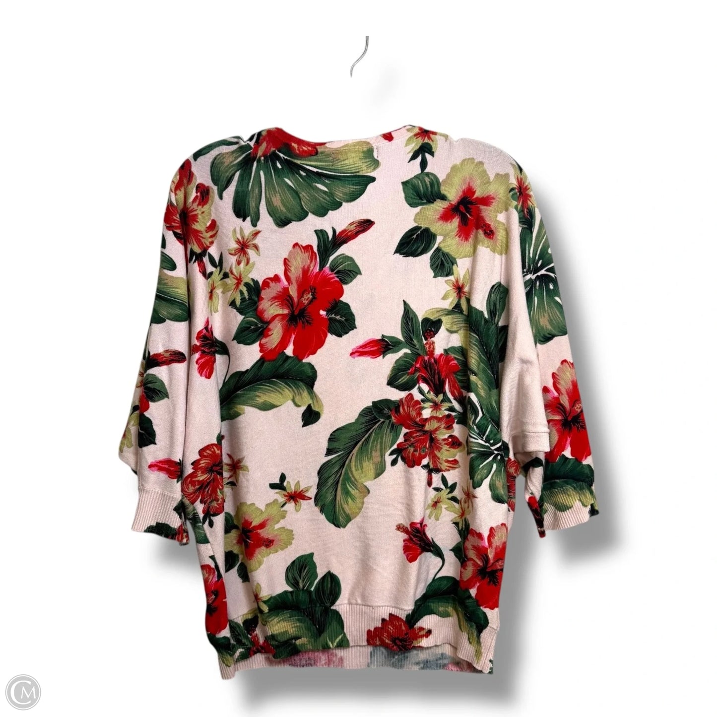 Sweater By Joan Vass In Floral Print, Size: Xl