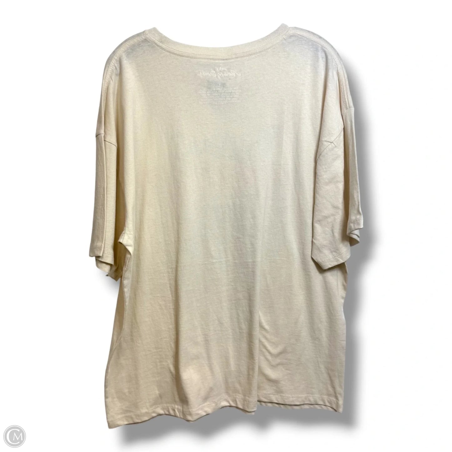 Rolling Stones Top Short Sleeve Basic By Clothes Mentor In Ivory, Size: L