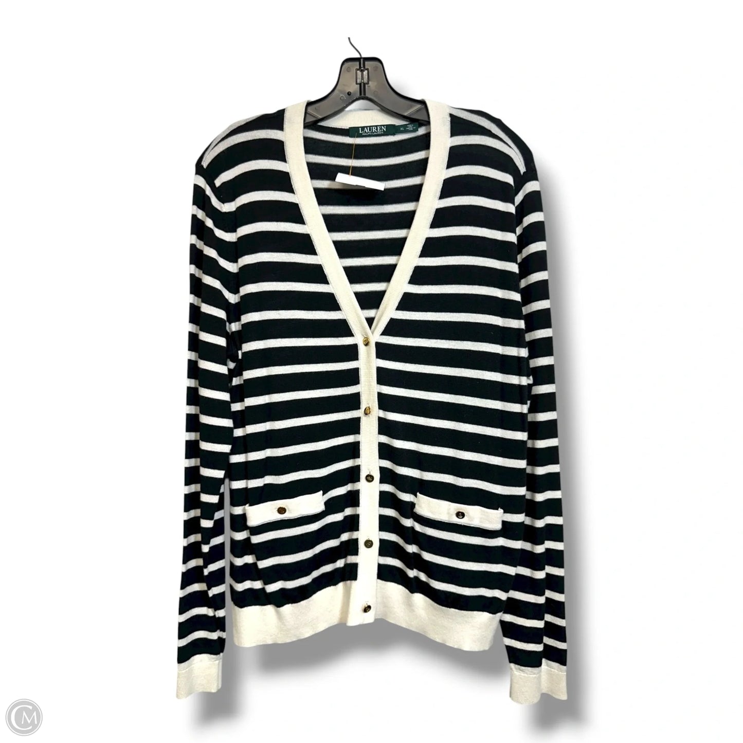 Cardigan By Lauren By Ralph Lauren In Striped Pattern, Size: Xl