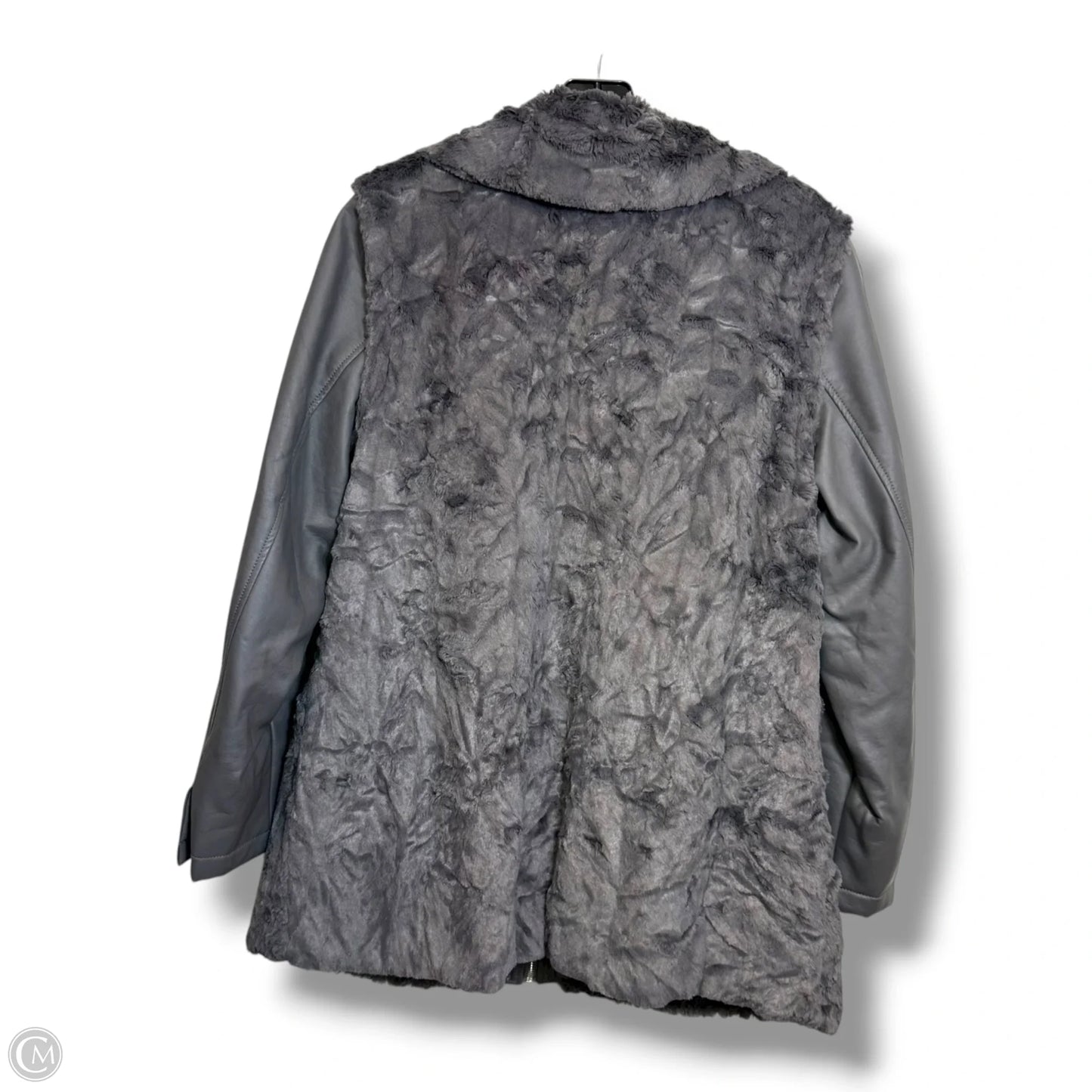 Coat Faux Fur & Sherpa By Dennis Basso Qvc In Grey, Size: M