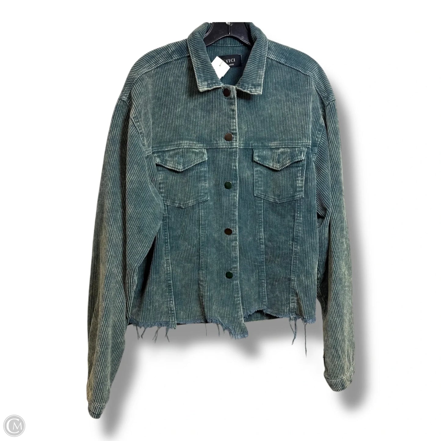 Jacket Shirt By Vici In Teal, Size: L