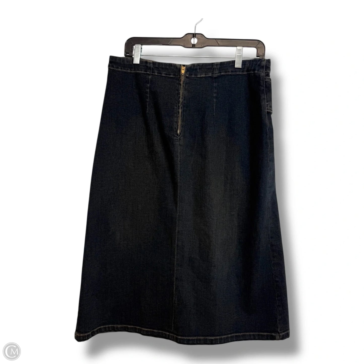 Skirt Midi By Bebe In Blue Denim, Size: L