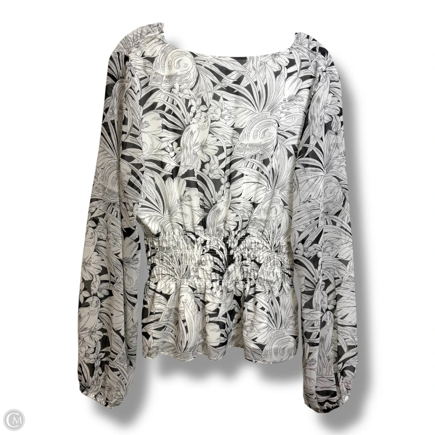 Top Long Sleeve By White House Black Market In Black & White, Size: M