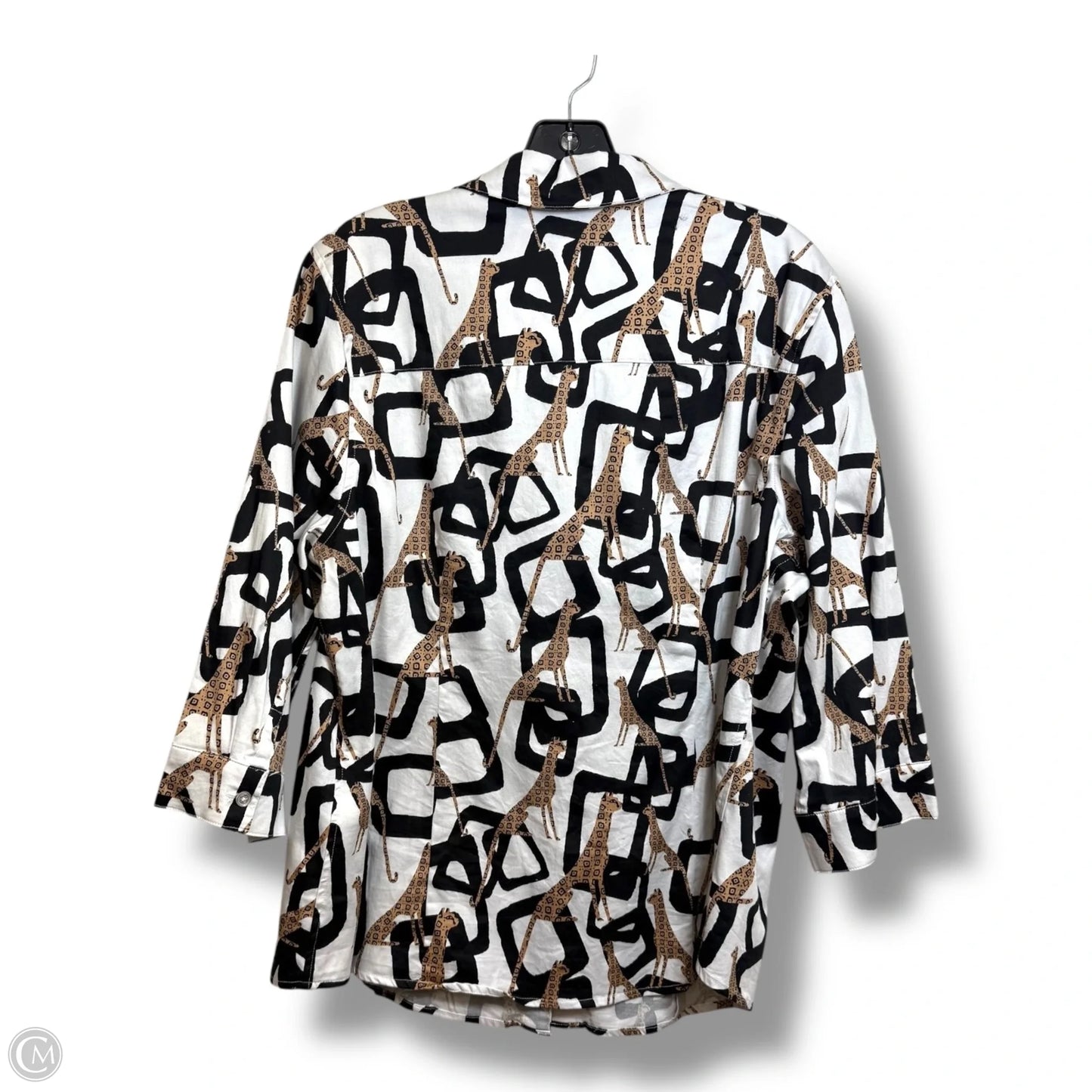 Top 3/4 Sleeve By Chicos In Multi-colored, Size: L