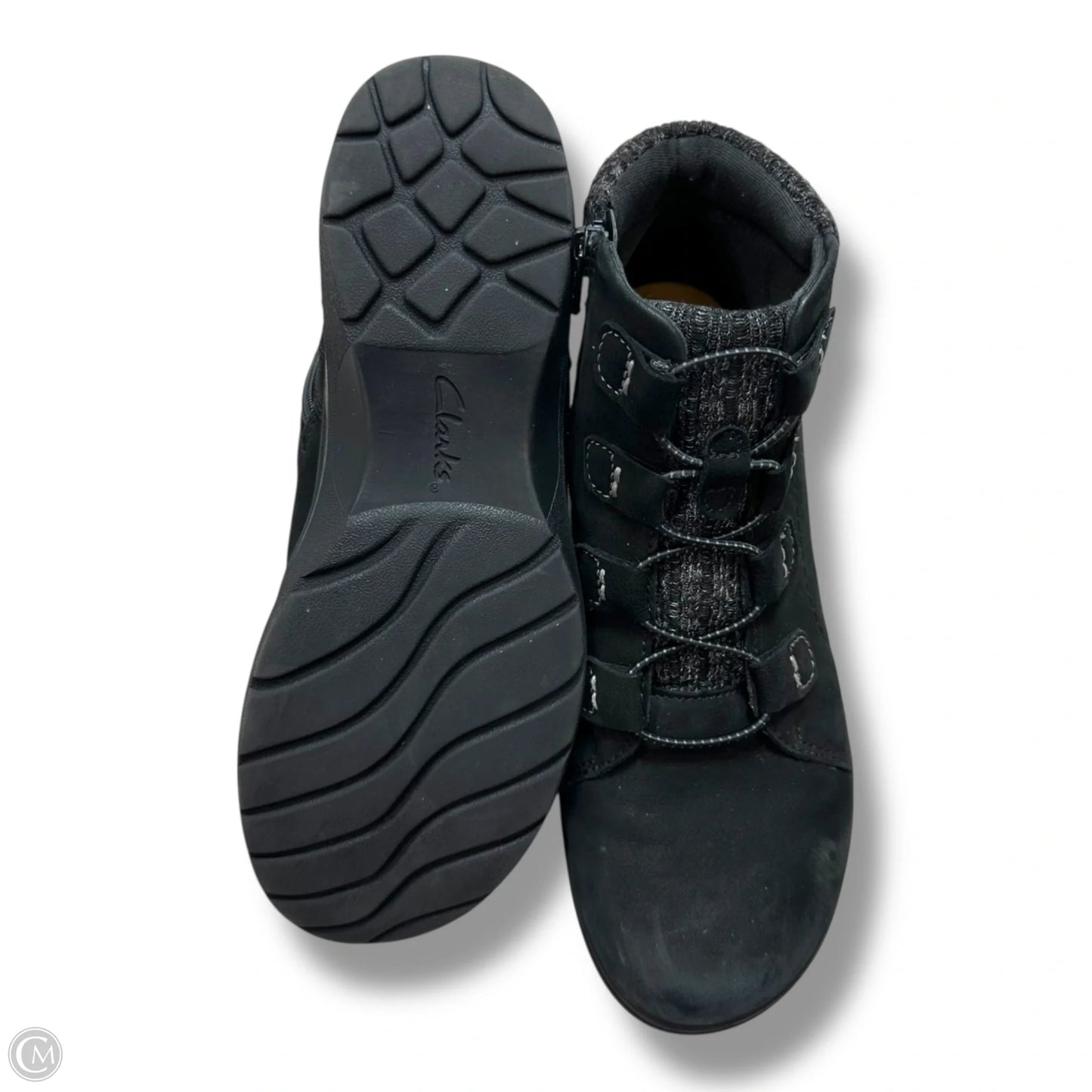 Boots Ankle Flats By Clarks In Black, Size: 9