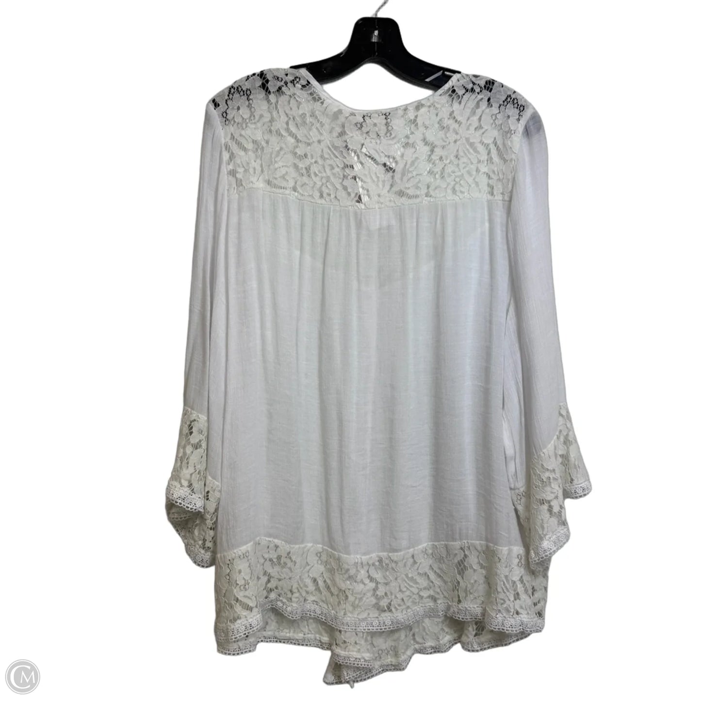 Top Long Sleeve By Zac And Rachel In White, Size: 2x