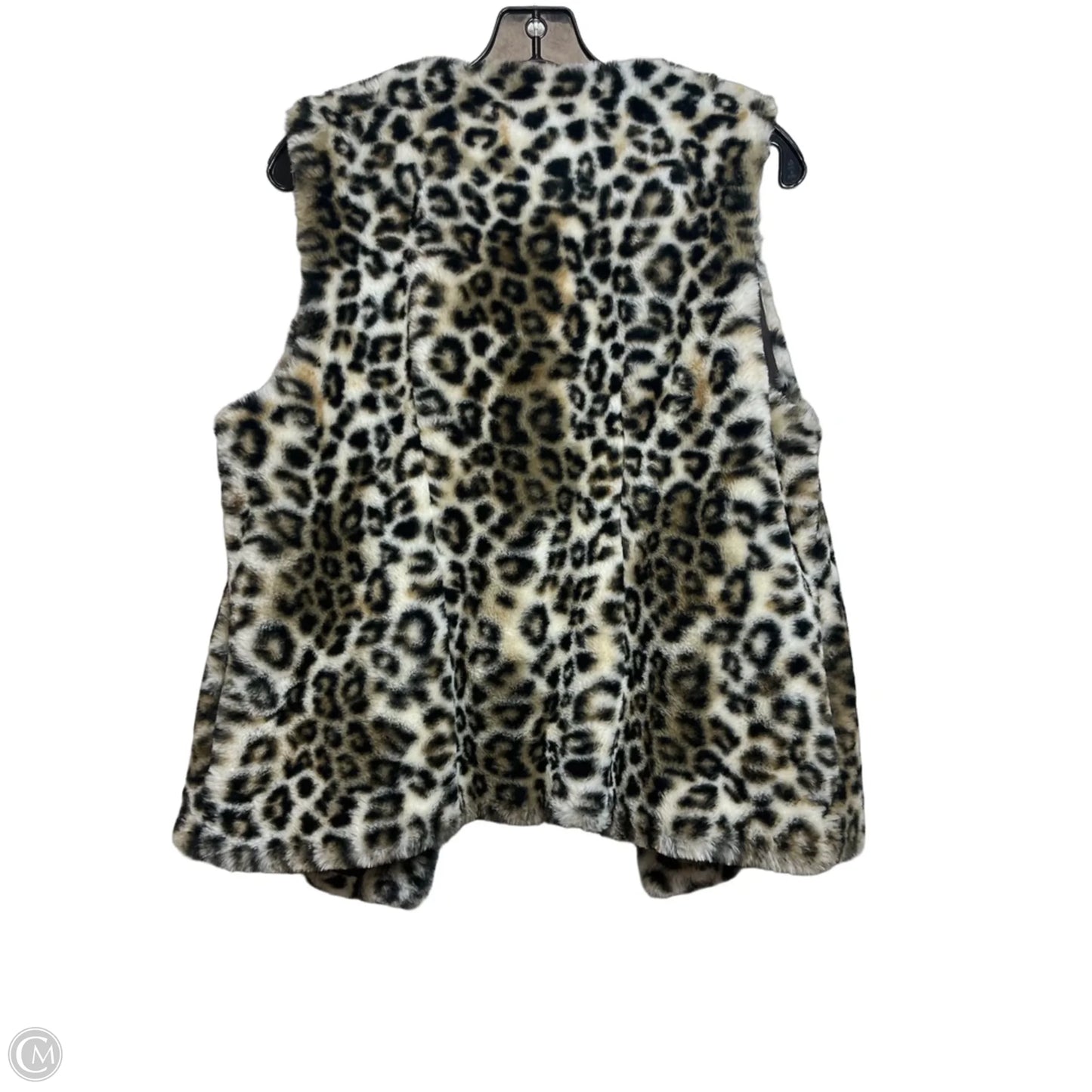 Vest Faux Fur & Sherpa By Chicos In Animal Print, Size: S
