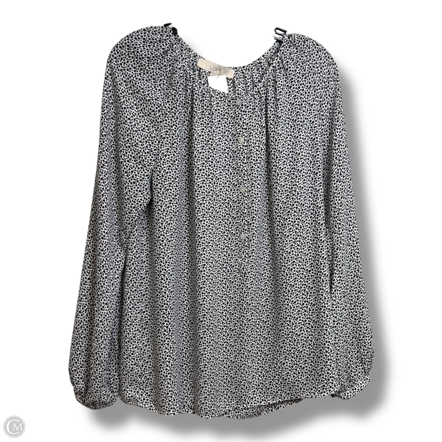 Top Long Sleeve By Loft In Polkadot Pattern, Size: M