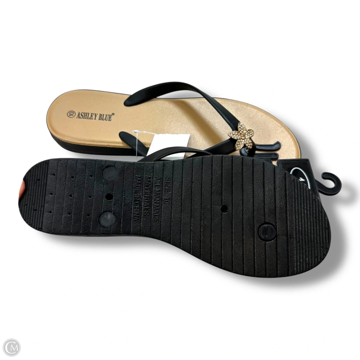Sandals Flip Flops By Clothes Mentor In Black, Size: 10
