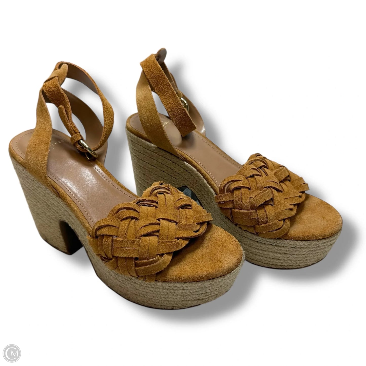 Sandals Heels Wedge By Marc Fisher In Tan, Size: 9