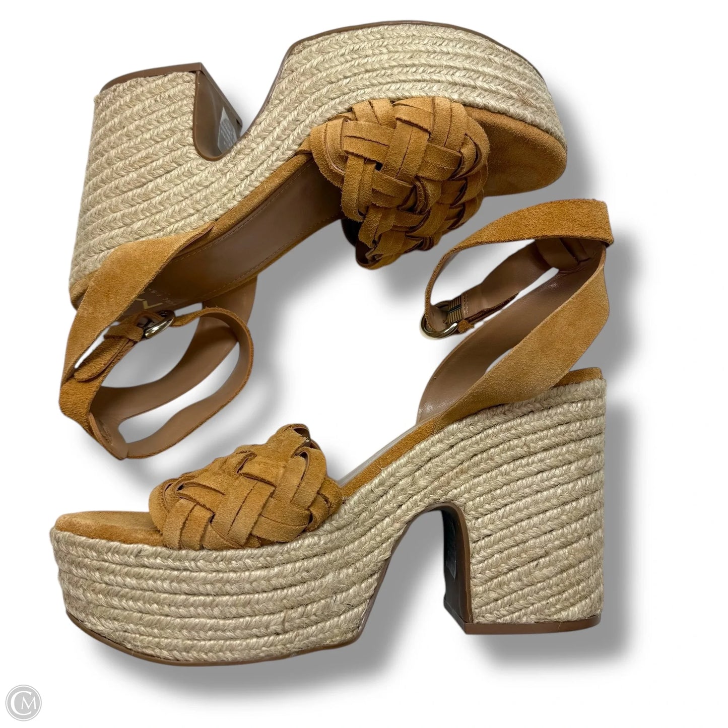 Sandals Heels Wedge By Marc Fisher In Tan, Size: 9