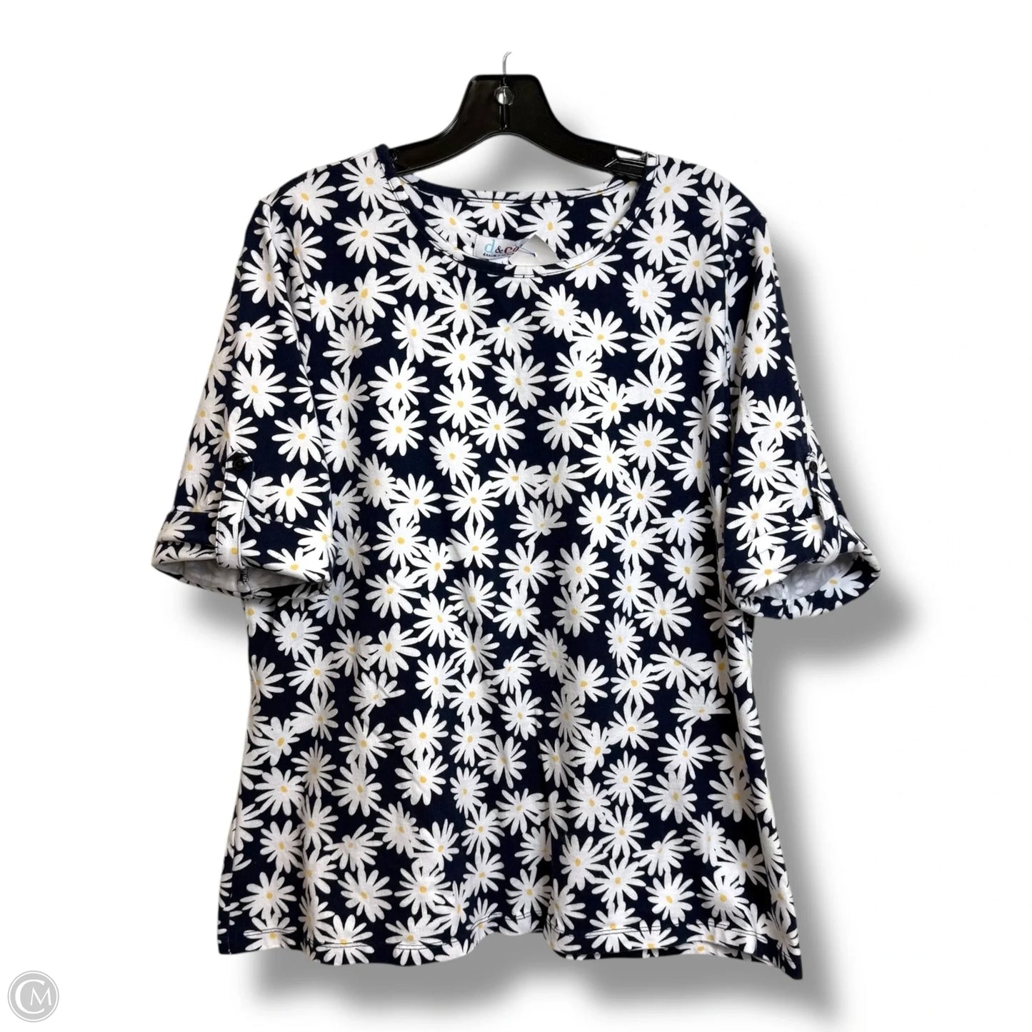 Top Short Sleeve By Denim And Company In Blue, Size: L