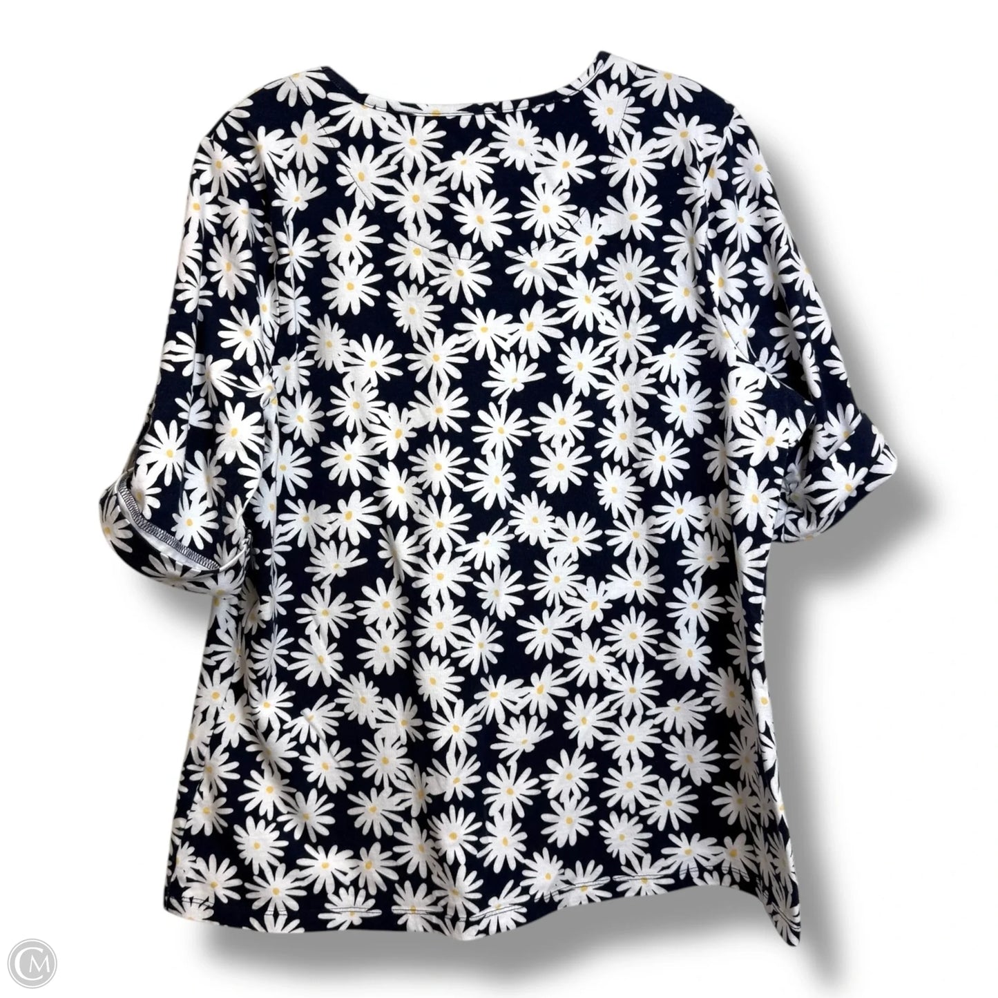 Top Short Sleeve By Denim And Company In Blue, Size: L