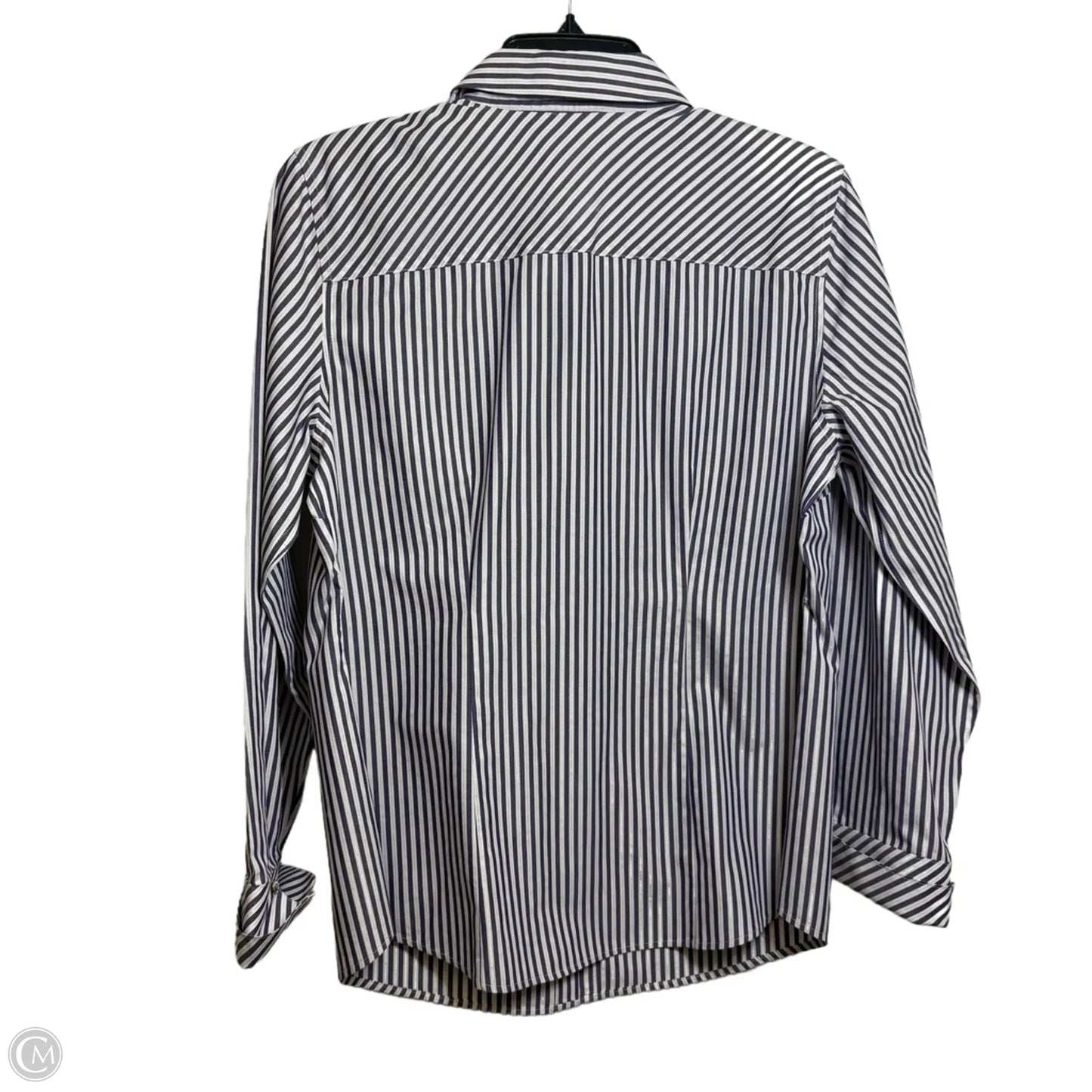Blouse Long Sleeve By Chicos In Striped Pattern, Size: S