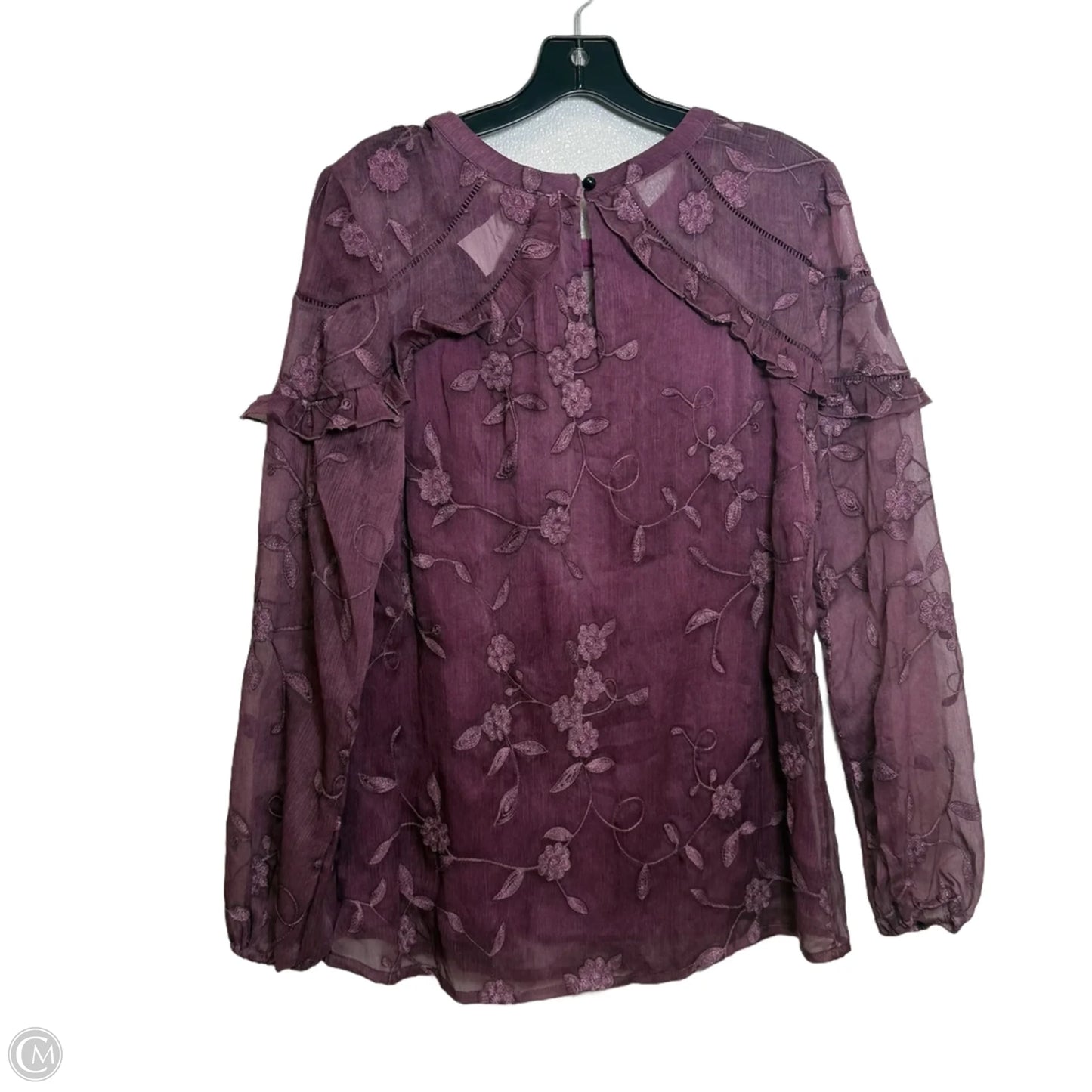 Blouse Long Sleeve By Indigo Thread In Purple, Size: M