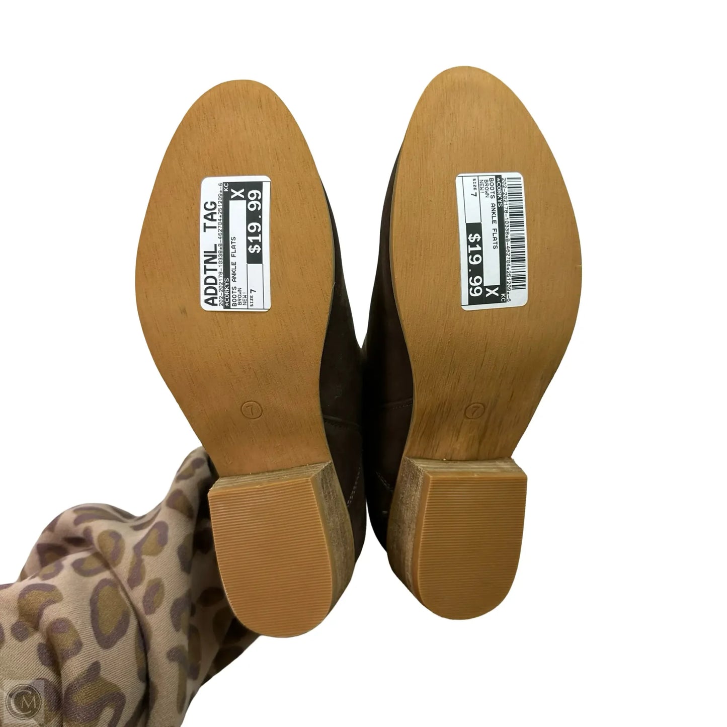 Boots Ankle Flats By Corkys In Brown, Size: 7