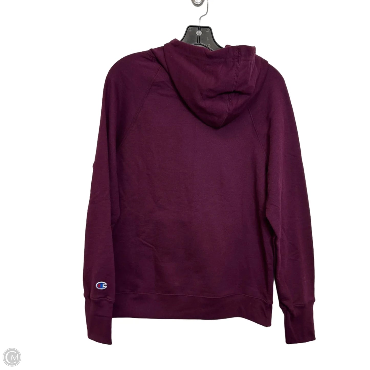 Sweatshirt Hoodie By Champion In Maroon, Size: M