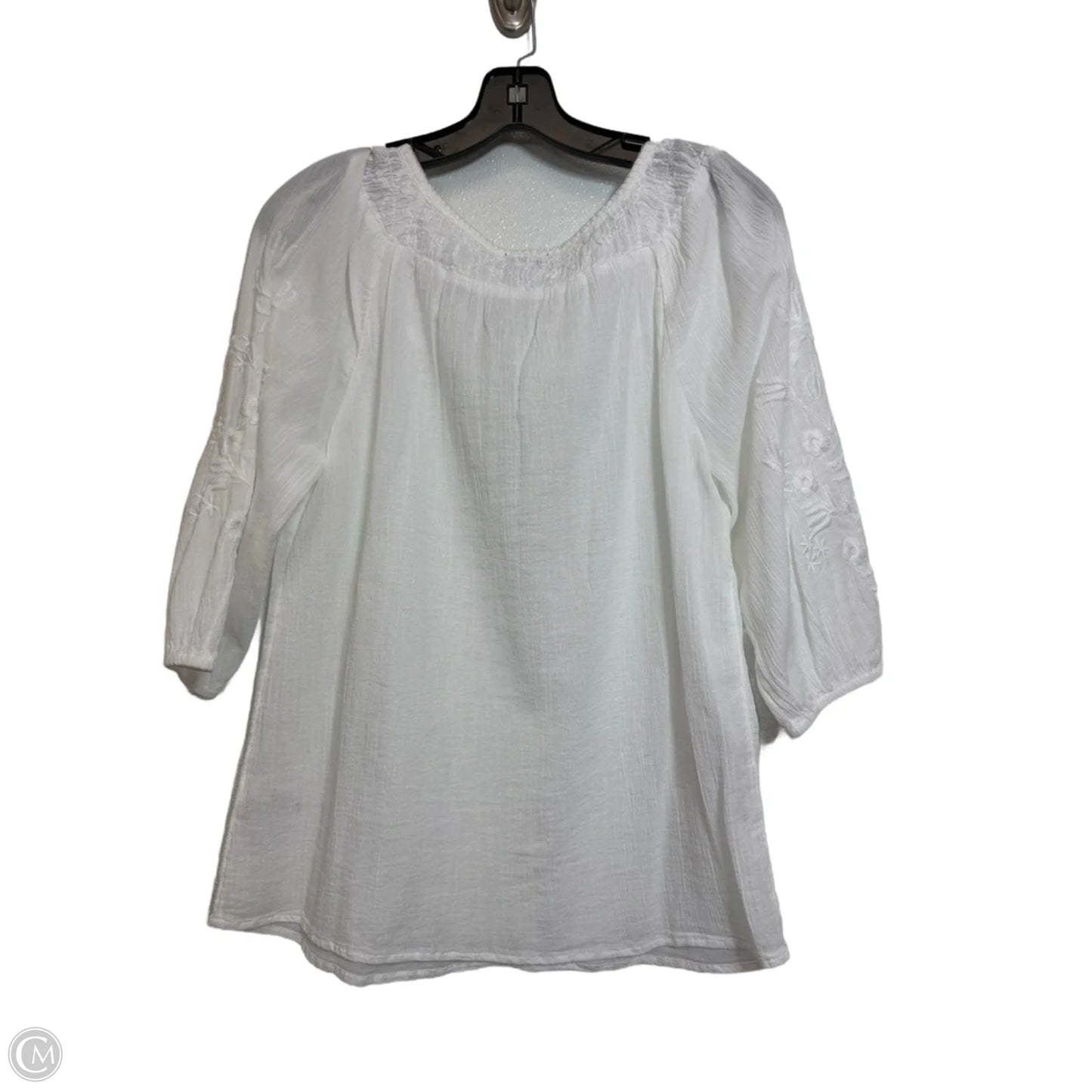 Top Short Sleeve By Talbots In White, Size: Xs