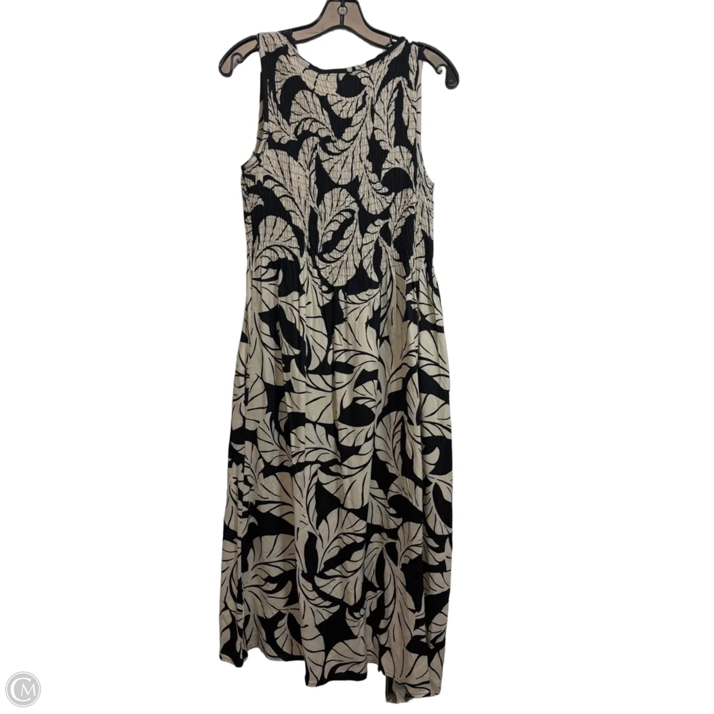 Dress Casual Midi By Croft And Barrow In Black & Cream, Size: M