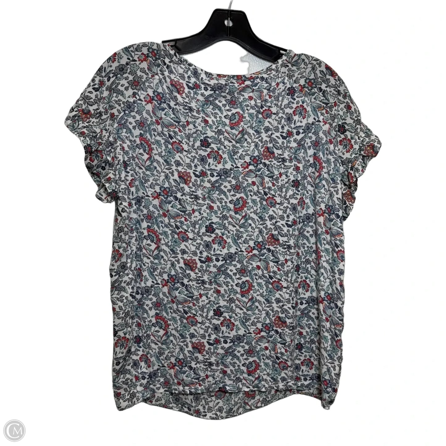 Top Short Sleeve By Loft In Floral Print, Size: S