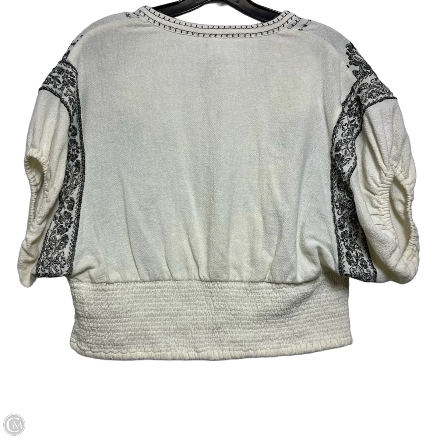 Top Short Sleeve By Free People In Black & Cream, Size: Xl