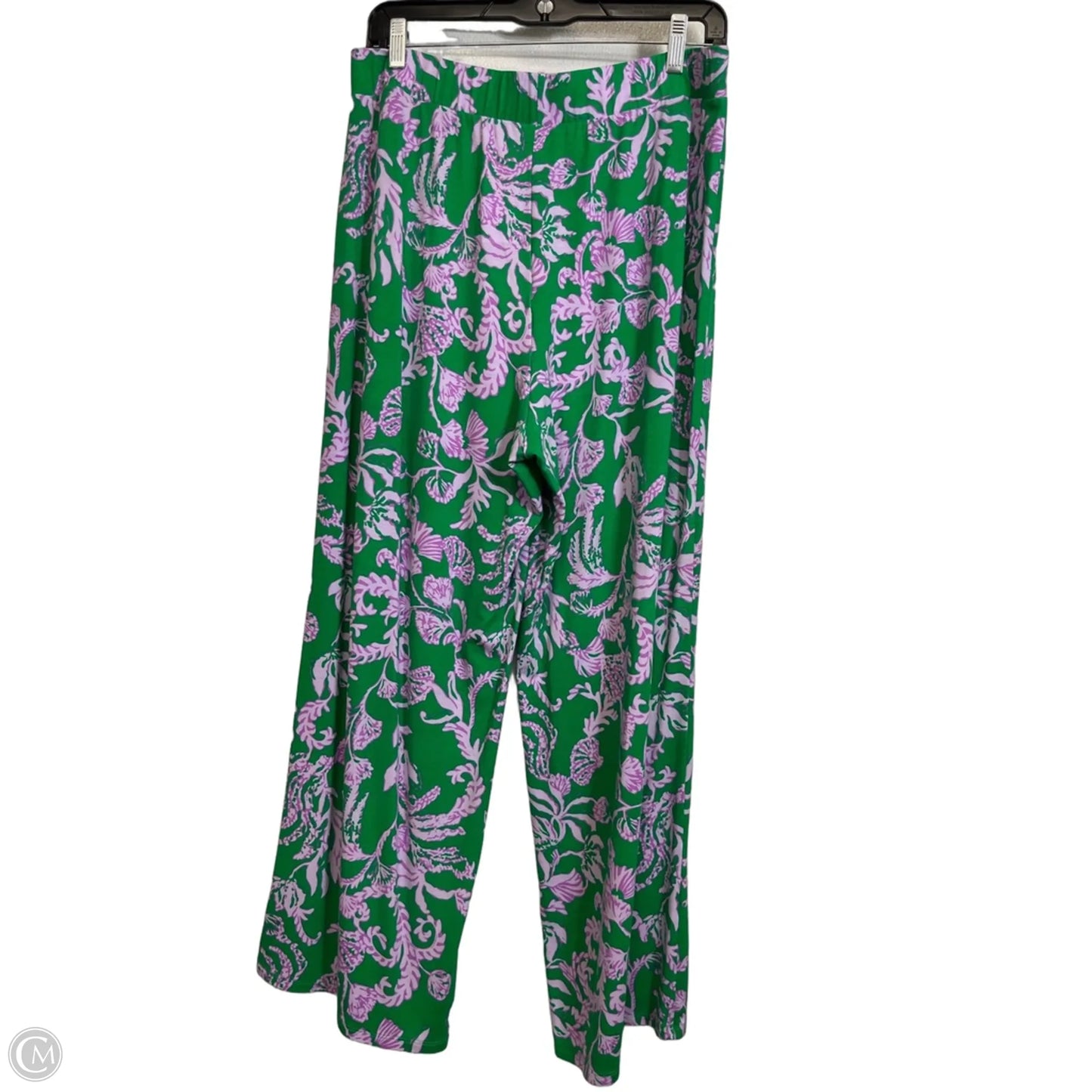 Pants Designer By Lilly Pulitzer In Green & Purple, Size: L