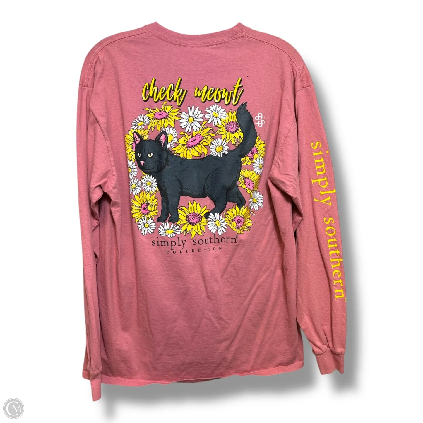 Top Long Sleeve By Simply Southern In Pink, Size: L