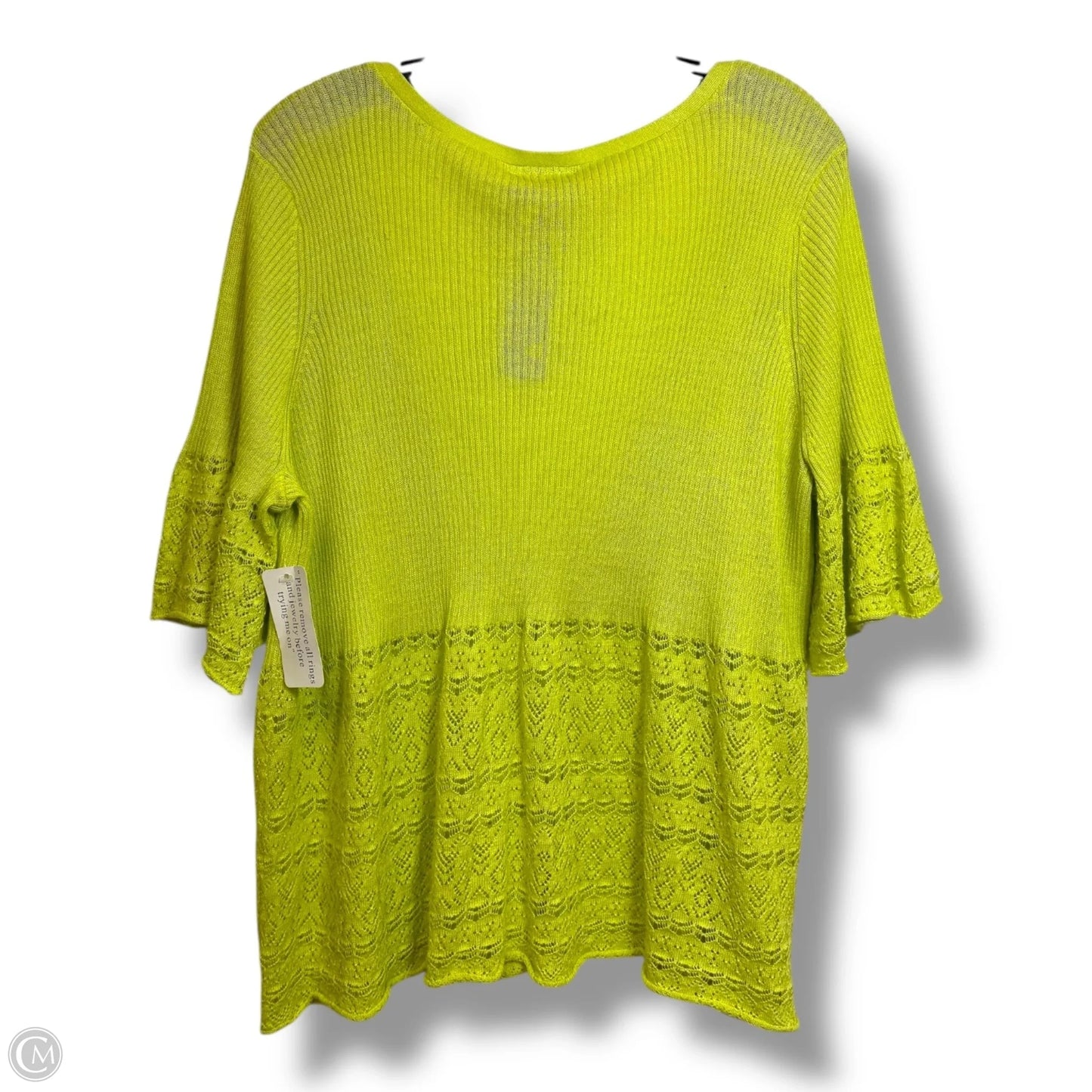 Top Short Sleeve By Lane Bryant In Green, Size: 26