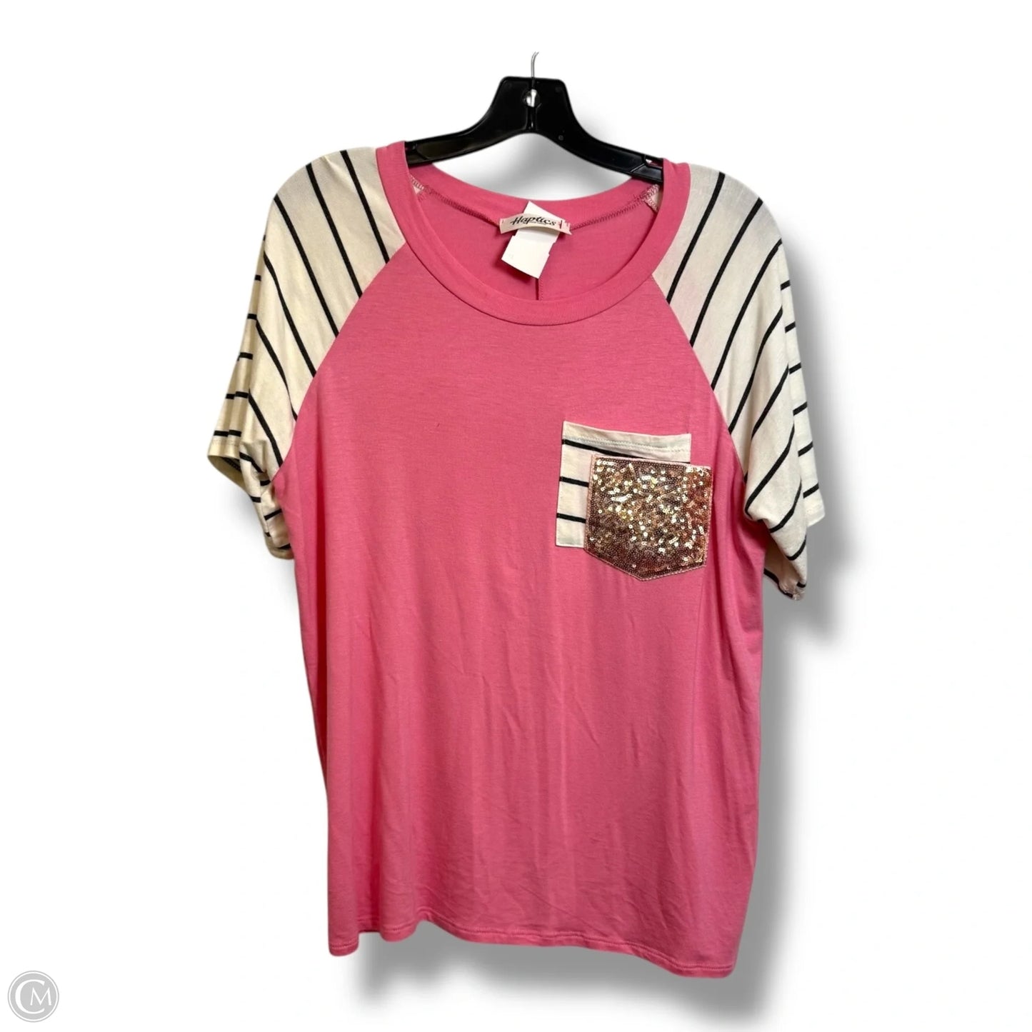 Top Short Sleeve By Haptics In Pink, Size: M