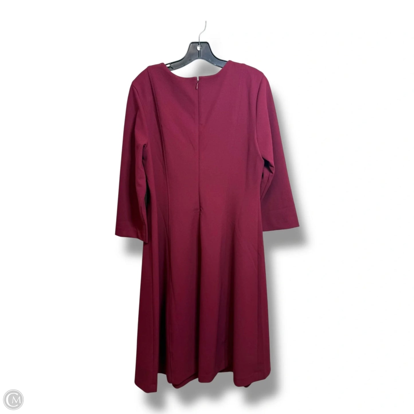 Dress Casual Midi By Liz Claiborne In Maroon, Size: 12